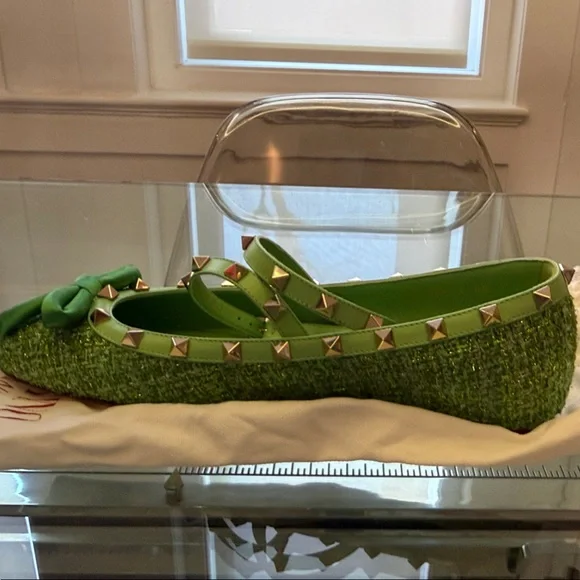 VALENTINO GARAVANI
Rockstud tweed lamé ballet flats - Picture 4 of 9